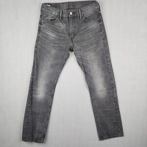 Levi's 513 Slim Straight Jeans Mens 30x30 Gray Faded Distressed Grunge Workwear